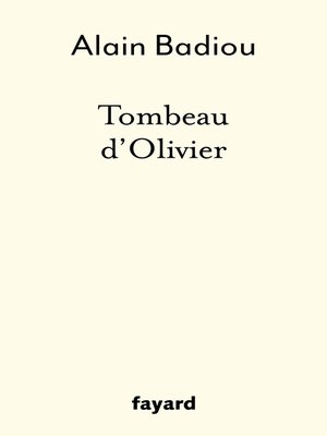 cover image of Tombeau d'Olivier